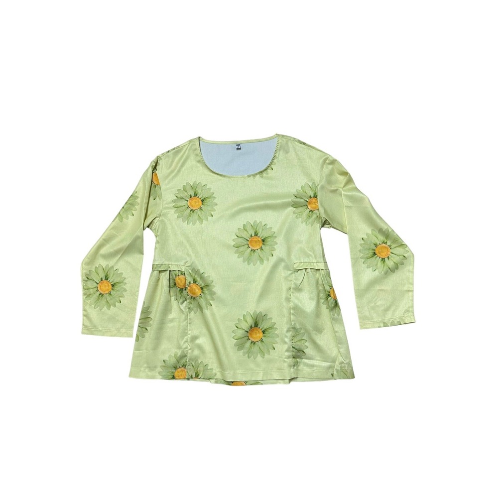 Mislook Womens Top Womens Size XL Floral Botanical Garden Grandmacore Light